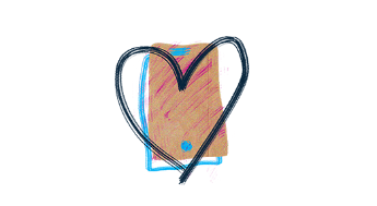 illustrated phone with a heart