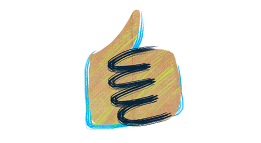 illustrated hand doing a thumbs up